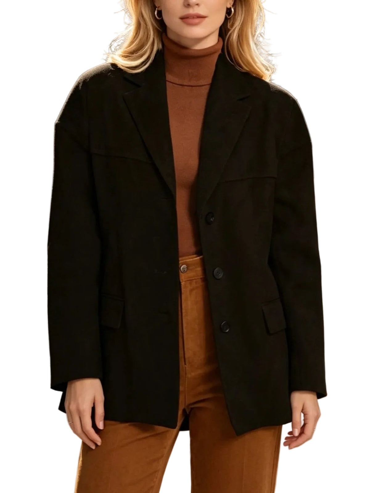 Loose-Fit Elegant Button Blazer