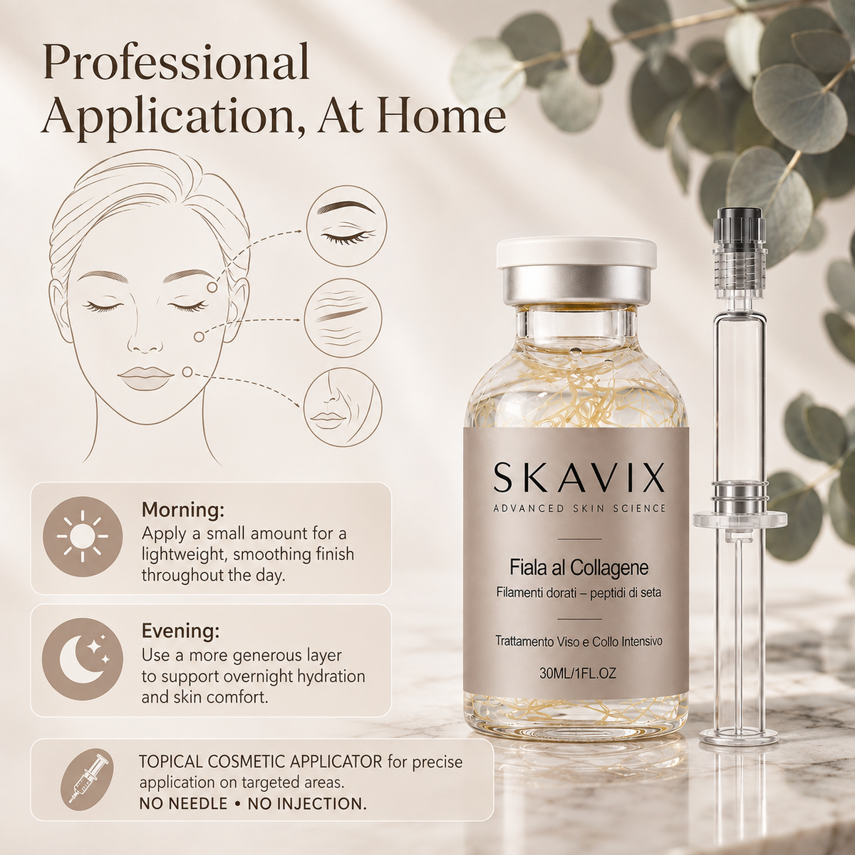 Skavix Silk Peptide Firming Serum with Marine Collagen