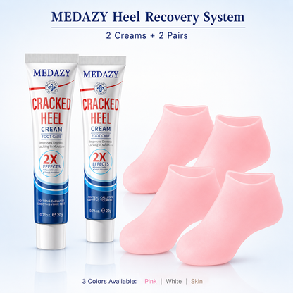 MEDAZY™ Heel Recovery System – Cracked Heel Cream + Moisture-Lock Silicone Socks